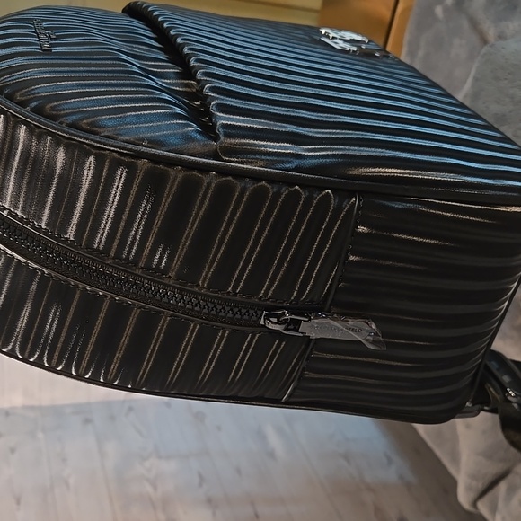 Stunning Karl Lagerfeld Black Backpack with Character Accents NWT - Picture 3 of 11